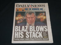 2020 JUNE 24 NEW YORK DAILY NEWS NEWSPAPER - BLAZ BLOWS HIS STACK