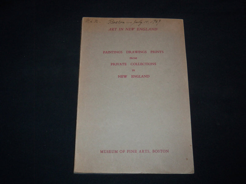 1939 ART IN NEW ENGLAND PAINTINGS DRAWINGS PRINTS CATALOGUE - J 9027
