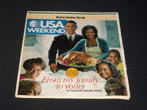 2011 NOVEMBER 25 BOSTON SUNDAY HERALD USA MAGAZINE - THE OBAMAS - E 4893