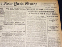 1920 FEBRUARY 8 NEW YORK TIMES - WILSON FOR HITCHCOCK RESERVATIONS - NT 7864