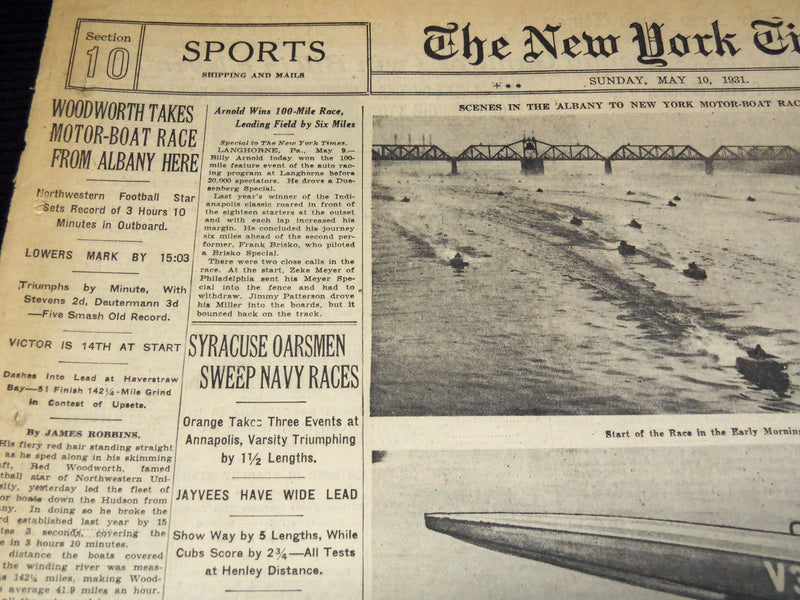 1931-1952 NEW YORK TIMES PREAKNESS WINNERS SPORTS SECTIONS LOT OF 18 - NTL 16F