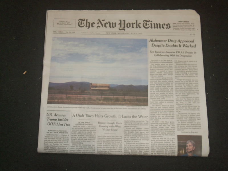 2021 JULY 21 NEW YORK TIMES - JEFF BEZOS ROCKET GOES TO EDGE OF SPACE AND BACK