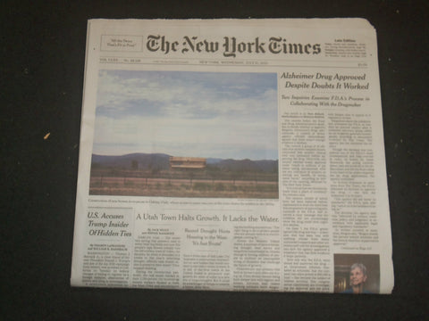 2021 JULY 21 NEW YORK TIMES - JEFF BEZOS ROCKET GOES TO EDGE OF SPACE AND BACK