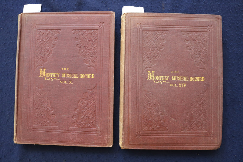 1880-1884 THE MONTHLY MUSICAL RECORD HARDCOVER BOUND VOLUMES - LOT OF 2- KD 9540