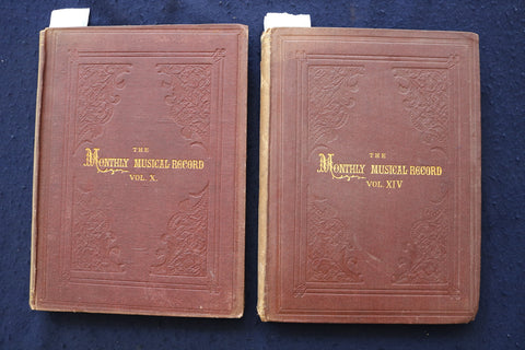 1880-1884 THE MONTHLY MUSICAL RECORD HARDCOVER BOUND VOLUMES - LOT OF 2- KD 9540