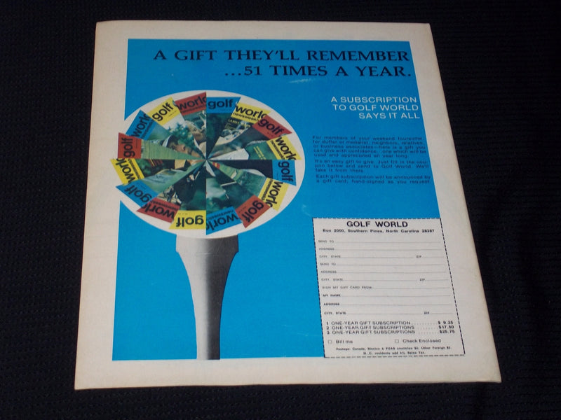 1973 DECEMBER 14 GOLF WORLD NEWSWEEKLY MAGAZINE - BILLY CASPER - E 6151