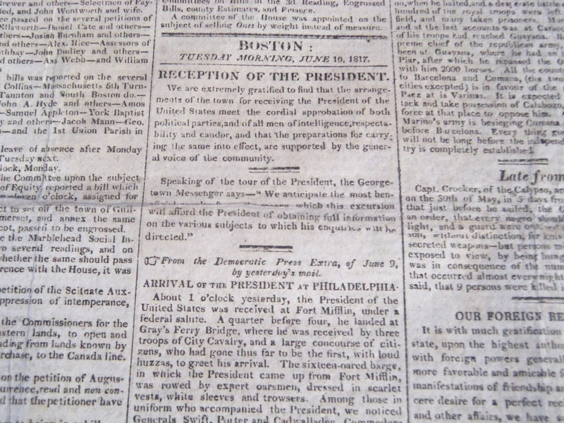 1817 INDEPENDENT CHRONICLE & BOSTON PATRIOT NEWSPAPER LOT OF 3 - NP 610