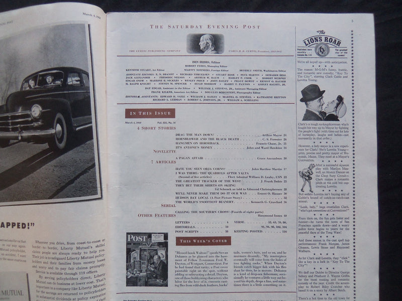 1950 MARCH 4 THE SATURDAY EVENING POST MAGAZINE - ILLUSTRATED COVER - SP 1817