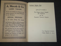 1913 JANUARY ARABIAN NIGHTS BALL - CHICAGO LYING-IN HOSPITAL PROGRAM - J 3480