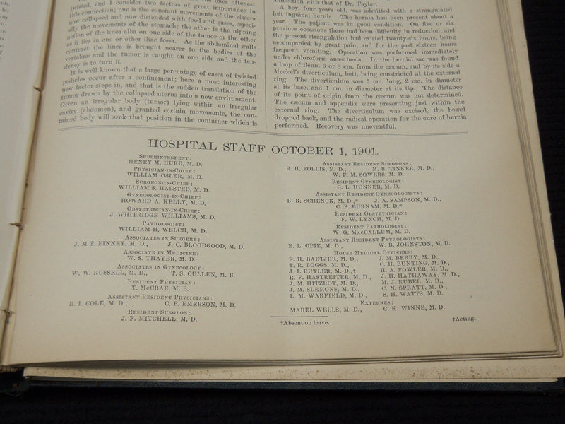 1901-1908 BULLETIN OF THE JOHNS HOPKINS HOSPITAL- 6 VOLUMES - OSLER - CUSHING