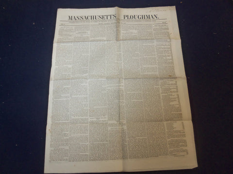 1847 APRIL 24 MASSACHUSETTS PLOUGHMAN NEWSPAPER - NATURALIST BY AUDUBON- NP 5145