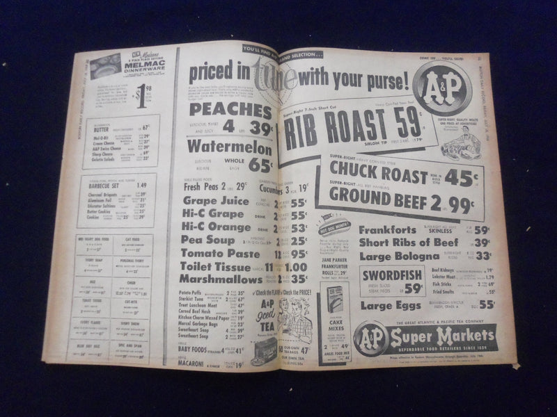 1958 JULY 18 BOSTON DAILY RECORD NEWSPAPER-U.S. ARMADA FLIES OVER JORDAN-NP 6359