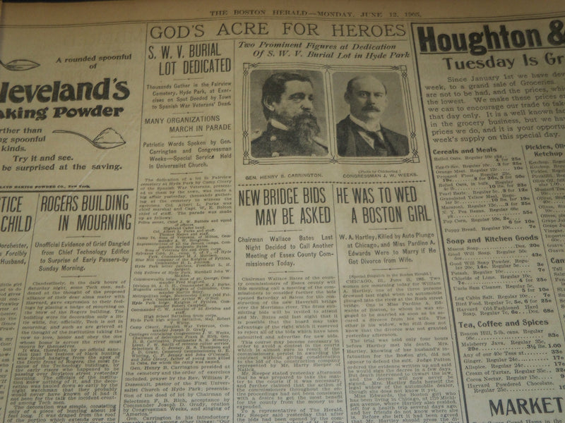 1905 JUNE 12 THE BOSTON HERALD NEWSPAPER - JAP PEACE TERMS MODERATE - BH 89