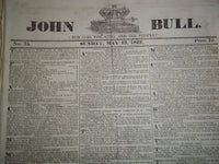 1822 JOHN BULL NEWSPAPER LOT OF 19 DIFF - PUBLISHED IN LONDON - #57-75 - NP 1504