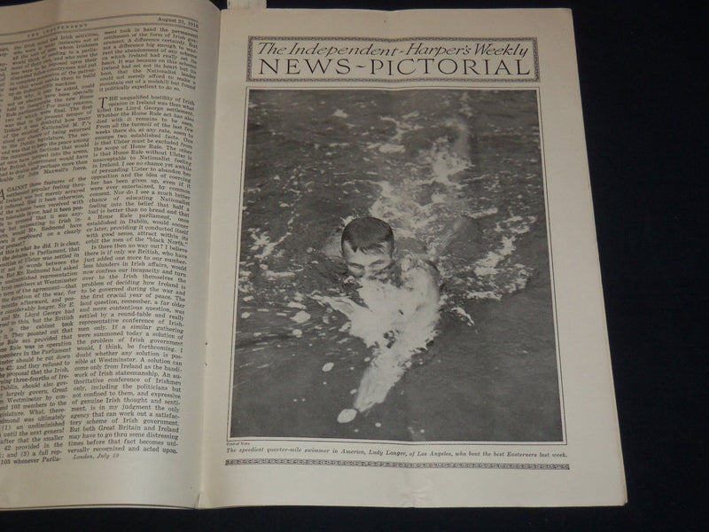 1916 AUGUST 21 THE INDEPENDENT MAGAZINE - MAYOR MITCHELL COVER - ST 3400Y