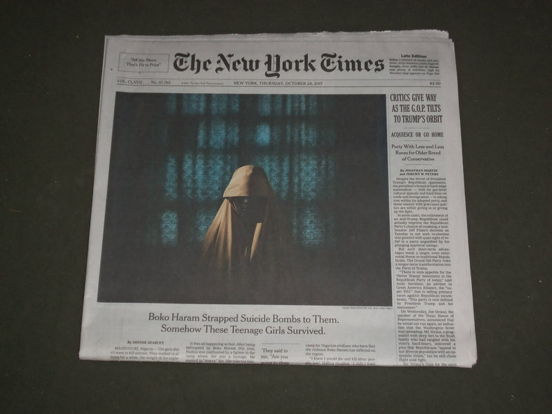 2017 OCTOBER 26 NEW YORK TIMES - BOKO HARAM STRAPPED SUICIDE BOMBS TO GIRLS