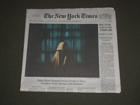 2017 OCTOBER 26 NEW YORK TIMES - BOKO HARAM STRAPPED SUICIDE BOMBS TO GIRLS