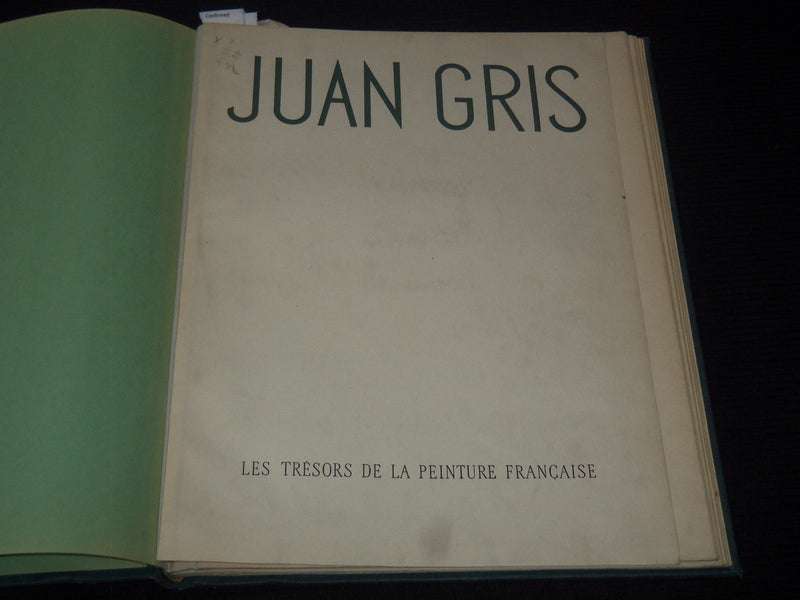 1949 JUAN GRIS LES TRESORS DE LA PEINTURE FRANCAISE VOLUME - KD 3351R