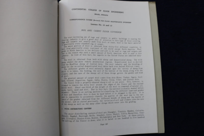 1930'S CONTINENTAL COLLEGE OF FLOOR ENGINEERING COURSE - BRAZIL, INDIANA - K 898