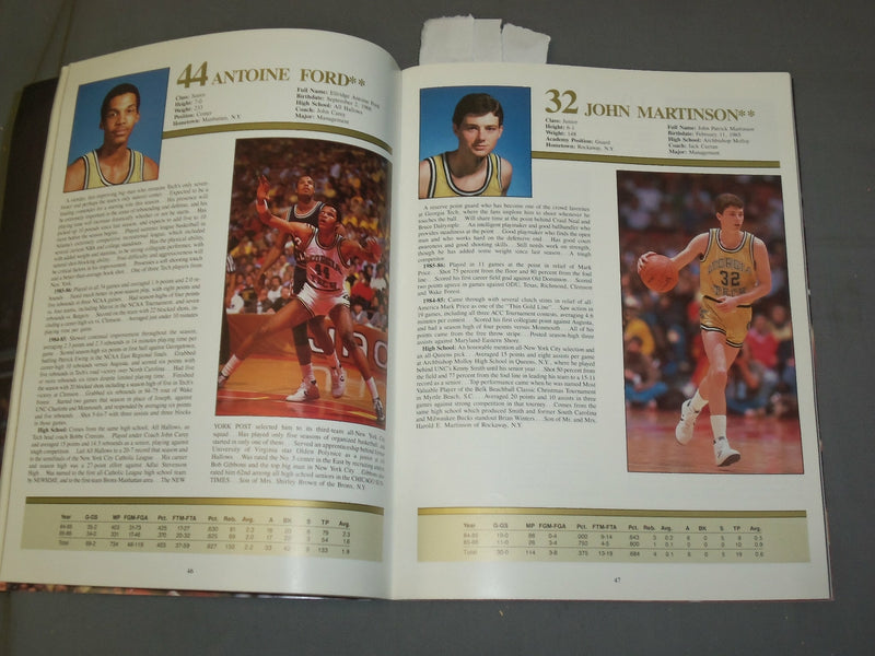 1986-1987 GEORGIA TECH UNIVERSITY BASKETBALL MEDIA GUIDE - 