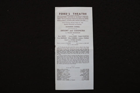 1948 MARCH 22 ANTOHY AND CLEOPATRA PROGRAM - CHARLTON HESTON - K 2818