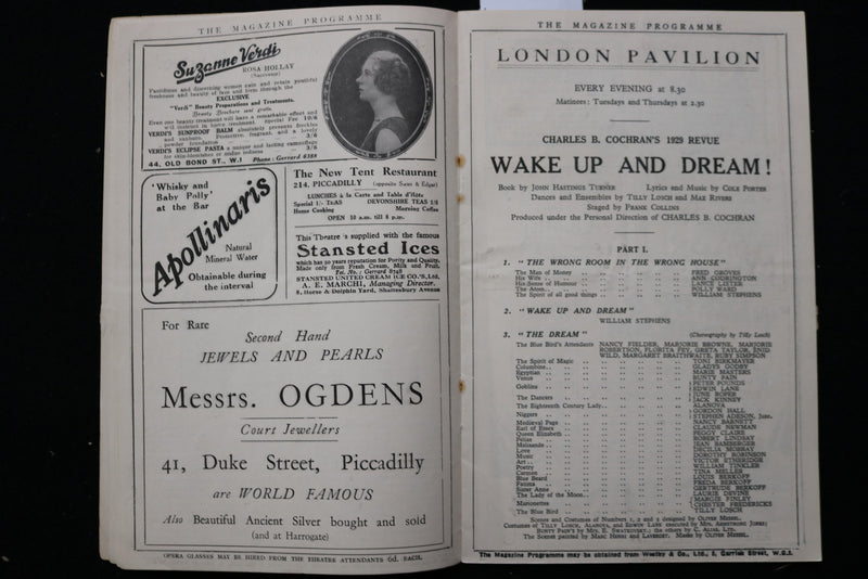 1929 WAKE UP AND DREAM! MAGAZINE PROGRAM - LONDON PAVILION - K 2453