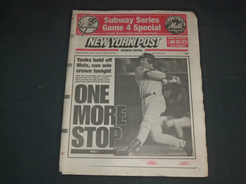 2000 OCT 26 NEW YORK POST NEWSPAPER-YANKEES BEAT METS WORLD SERIES GM 3-NP 4141