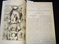1861 THE LADIES' REPOSITORY MAGAZINE BOUND VOLUME - NICE ENGRAVINGS - KD 7880