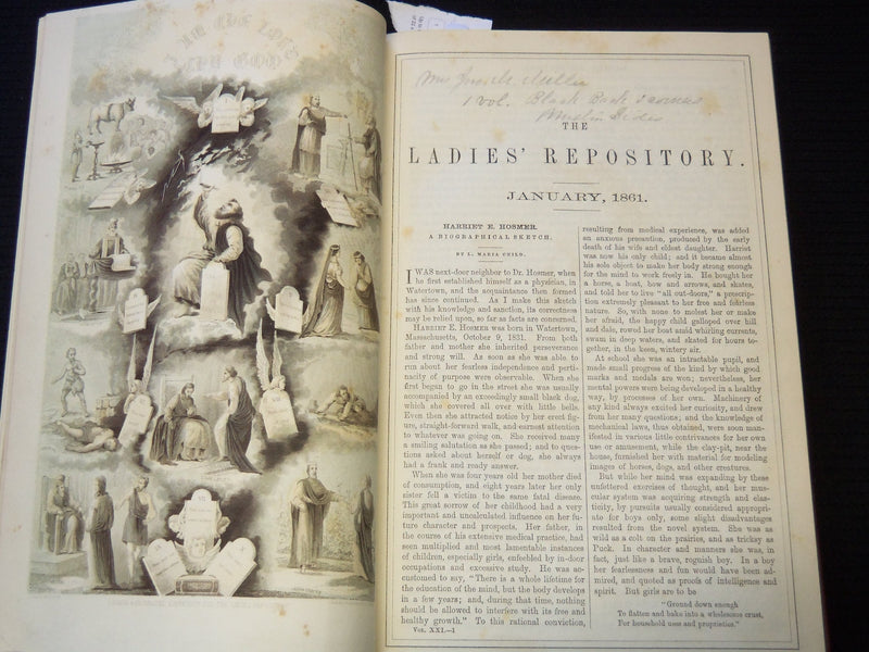 1861 THE LADIES' REPOSITORY MAGAZINE BOUND VOLUME - NICE ENGRAVINGS - KD 7880