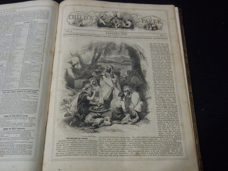 1852-1862 THE CHILD'S PAPER BOUND VOLUME - NICE ILLUSTRATIONS - KD 3352F