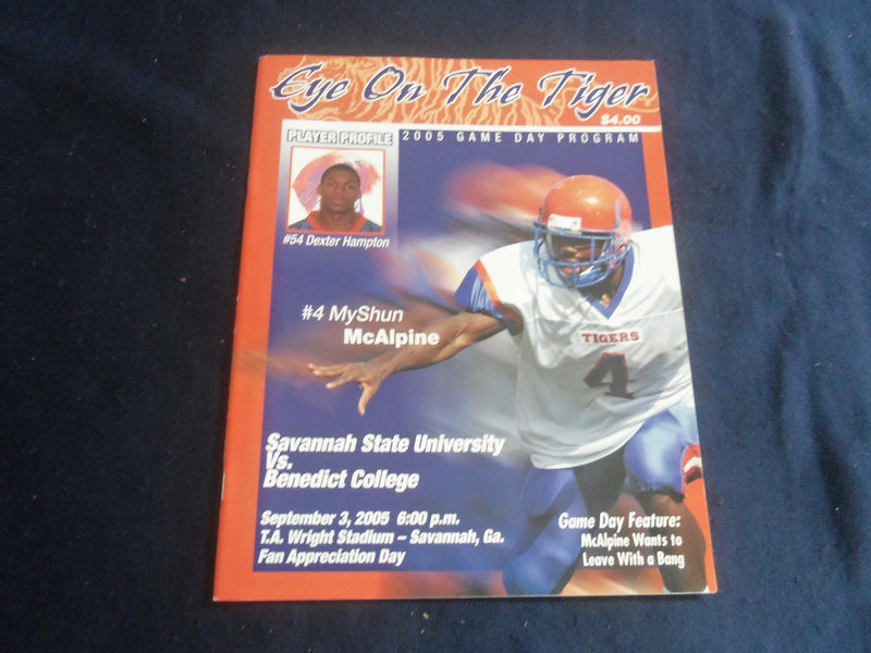 2005 SEP 3 FOOTBALL PROGRAM - SAVANNAH STATE UNIV VS BENEDICT COLLEGE - SP 1218A