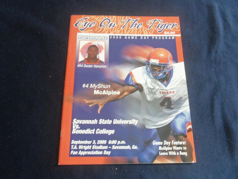 2005 SEP 3 FOOTBALL PROGRAM - SAVANNAH STATE UNIV VS BENEDICT COLLEGE - SP 1218A