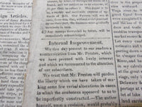 1818 THE UNION U.S. GAZETTE & TRUE AMERICAN NEWSPAPER LOT OF 8 DIFF - NP 1475