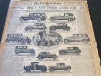 1927 JANUARY 9 NEW YORK TIMES - NY NATIONAL MOTOR SHOW OPENS - NT 6287