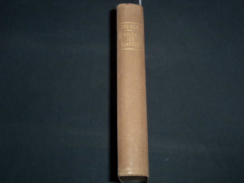 1948 SOLON DER QUAKER GERMAN BOOK BY THEODORE DREISER - KD 5633M