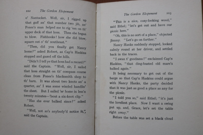 1904 THE GORDON ELOPEMENT HARDCOVER BOOK BY CAROLYN WELLS & HARRY TABER- KD 9609