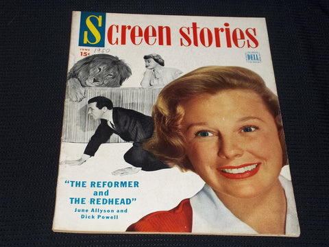 1950 JUNE SCREEN STORIES MAGAZINE - JUNE ALLYSON DICK POWELL COVER - E 14471
