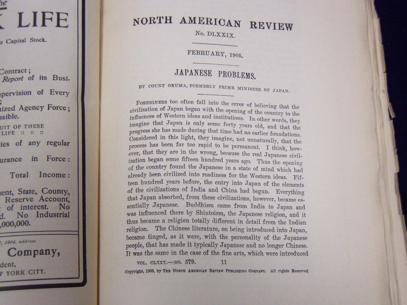 1905 NORTH AMERICAN REVIEW LOT OF 5 ISSUES - GREAT STORIES/ARTICLES - WR 669