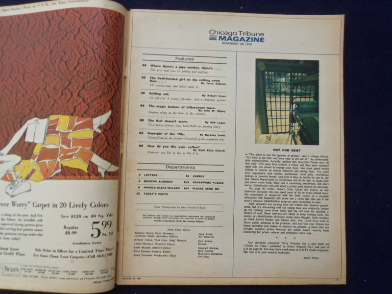 1970 NOVEMBER 29 CHICAGO TRIBUNE MAGAZINE SECTION - GLORIA STEINEM - NP 6415
