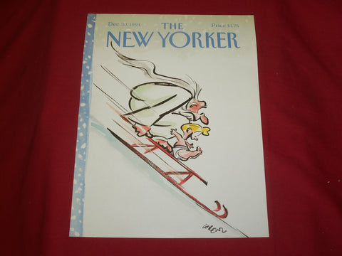 1991 DECEMBER 30 NEW YORKER MAGAZINE FRONT COVER ONLY - GREAT ART FOR FRAMING