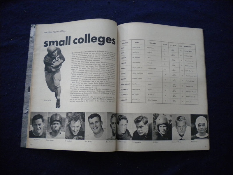 1950 STANLEY WOODWARD'S FOOTBALL MAGAZINE - BOBBY WILLIAMS, NOTRE DAME - B 439Q