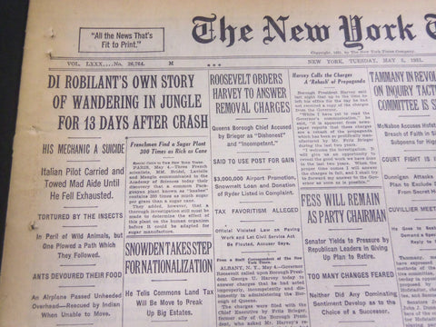 1931 MAY 5 NEW YORK TIMES - DI ROBILANT'S OWN STORY IN JUNGLE - NT 5033