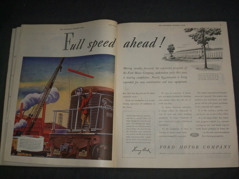 1938 OCTOBER 29 THE SATURDAY EVENING POST MAGAZINE - ILLUSTRATED COVER -SP 2474C