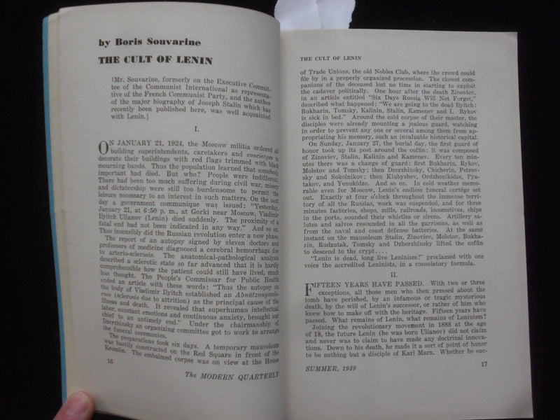 1939 SUMMER THE MODERN QUARTERLY MAGAZINE - BLACK SLAVERY IN AMERICA - J 9994