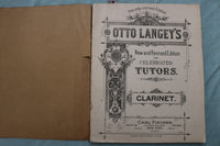 1890 OTTO LANGEY'S TUTORS CLARINET & SLIDE TROMBONE- LOT OF 2- SOFTCOVER- K 3384