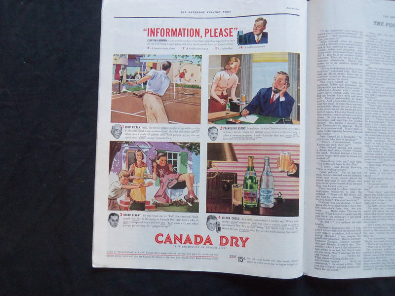 1939 JULY 22 THE SATURDAY EVENING POST MAGAZINE - ILLUSTRATED COVER - SP 1791