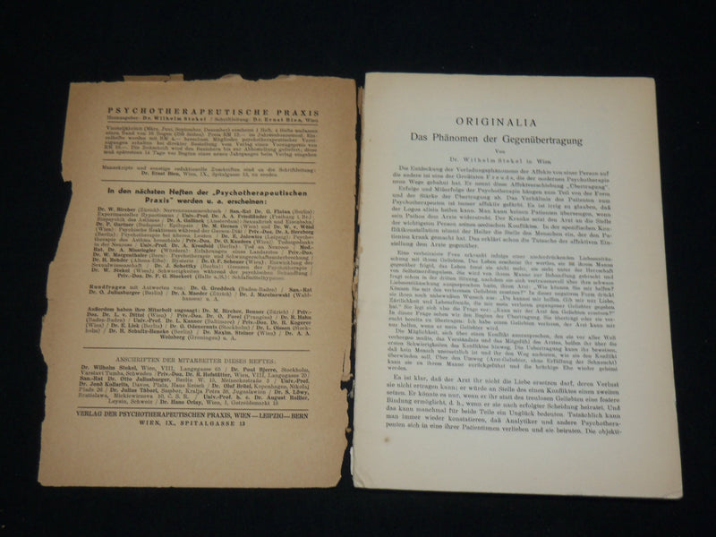 1934-1936 PSYCHOTHERAPEUTISCHE PRAXIS GERMAN MAGAZINE LOT OF 4 ISSUES - WR 572H