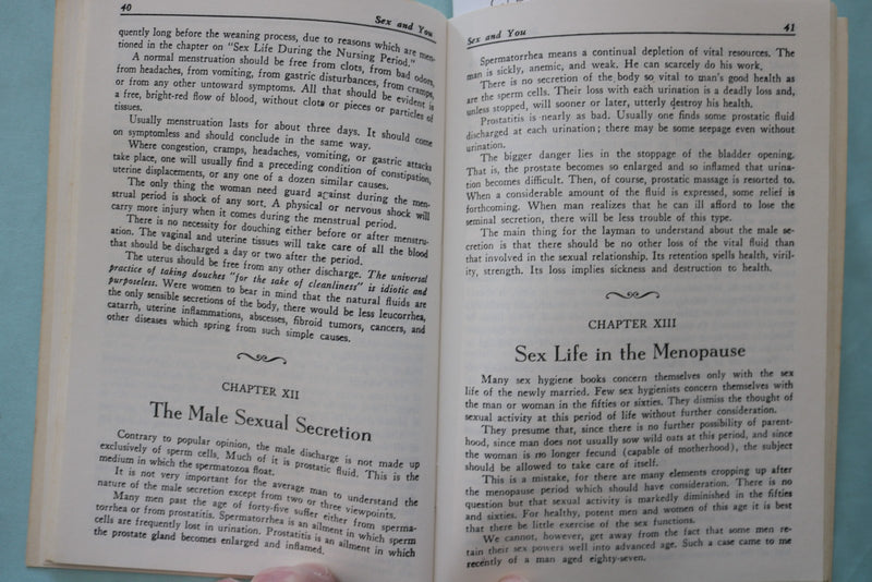 1940 SEX AND YOU BY DR. PHILIP M. LOVELL - SOFTCOVER BOOK - K 3430