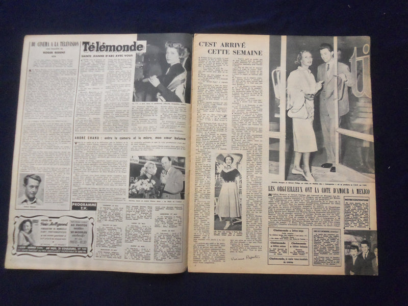 1953 MAY 22 CINEMONDE MAGAZINE- LAAGE & GELIN COVER - FRENCH EDITION - SP 4868L