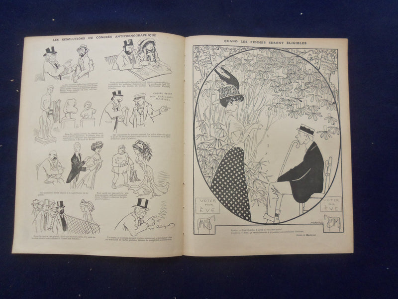 1908 JUNE 13 LE SOURIRE MAGAZINE - ILLUSTRATED COMEDY - FRENCH TEXT - SP 4867L